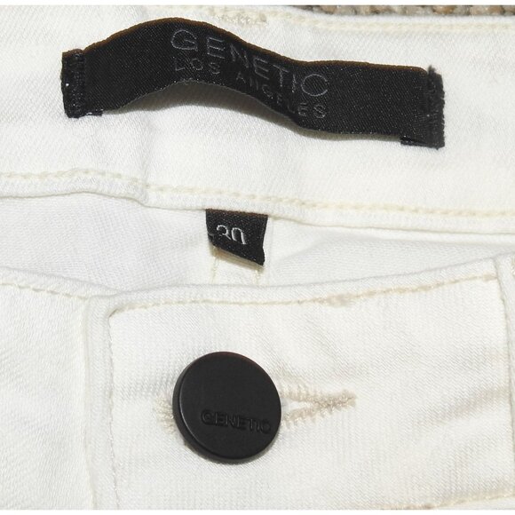 NWT Genetic Womens Jeans 30 White Pockets Matchstick Crop Skinny Straight Denim - Picture 8 of 16
